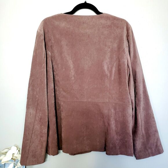 Orvis Jacket Womens Size Large Brown Lightweight Faux Suede Button Front Pockets - Picture 2 of 7